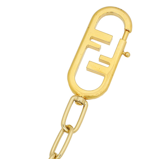 Fendi Gold FF Chain Links Shoulder Strap