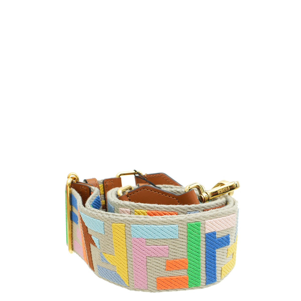 Fendi Multicolor Strap You FF jacquard Webbing Bag Strap-Fendi-THE CLOSET