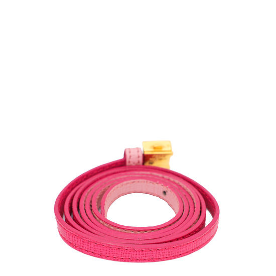 Fendi Pink FF Multi Wrap Leather Bracelet