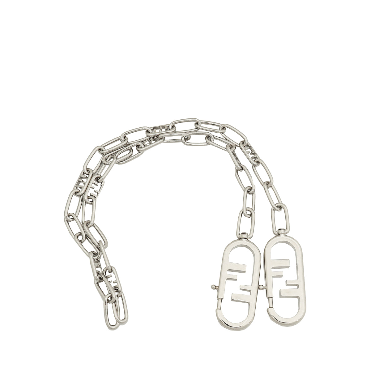 Fendi Silver FF Chain Links Shoulder Strap