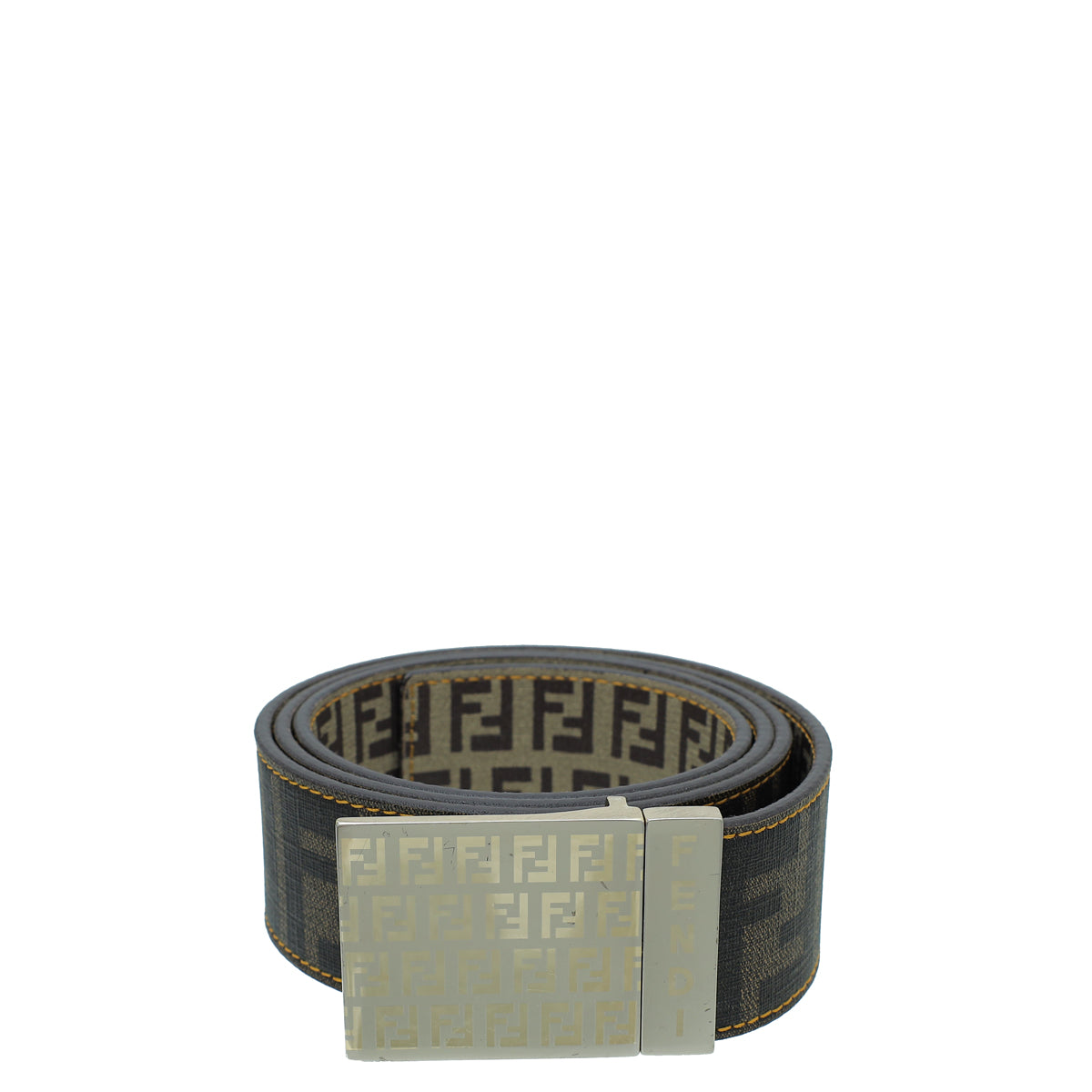 Fendi Bicolor Zucca Zucchino Reversible Buckle Belt 42-Fendi-THE CLOSET