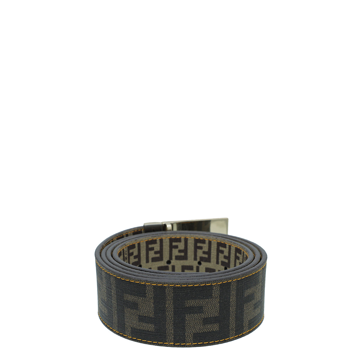 Fendi Bicolor Zucca Zucchino Reversible Buckle Belt 42-Fendi-THE CLOSET