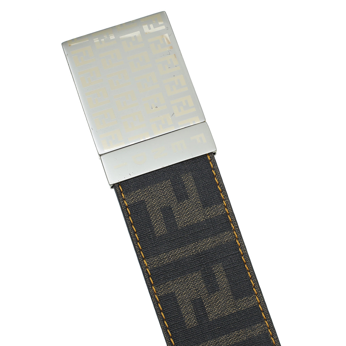 Fendi Bicolor Zucca Zucchino Reversible Buckle Belt 42