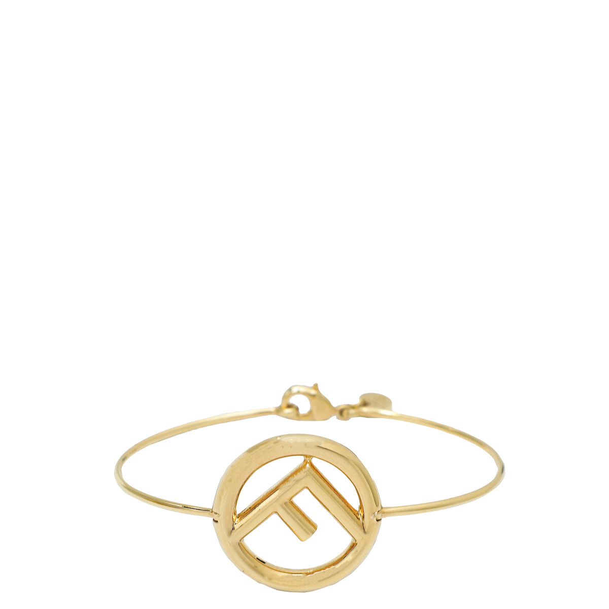 Fendi Gold Tone F Is Logo Narrow Small Bangle-Fendi-THE CLOSET