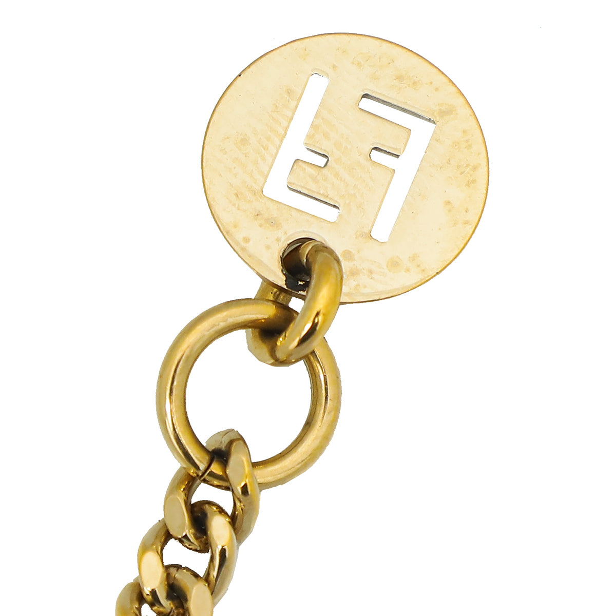 Fendi Gold Finish "Love - You" Charms Bracelet