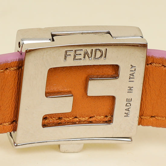 Fendi Bicolor Vitello Elite FF Reversible Bracelet-Fendi-THE CLOSET