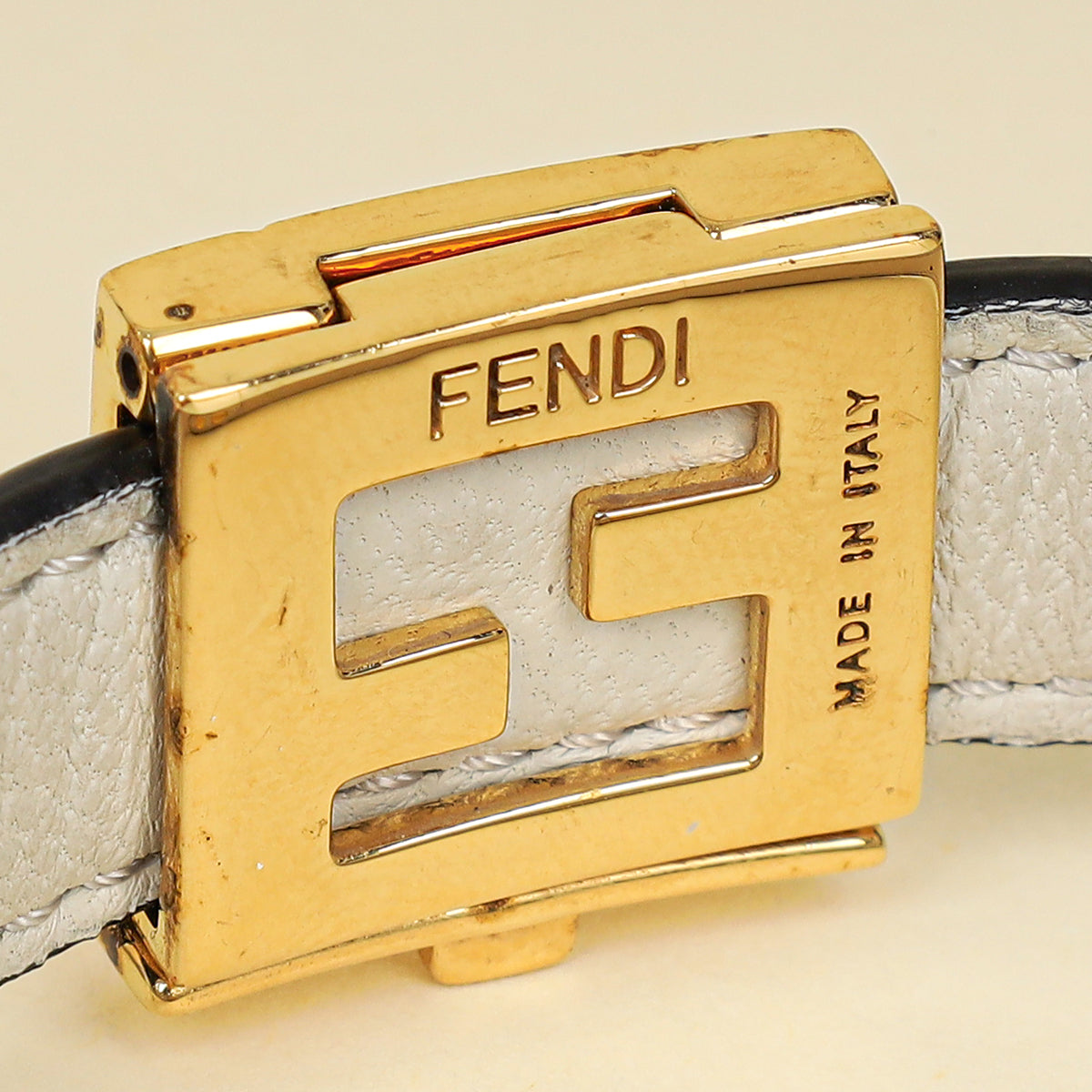 Fendi Bicolor Vitello Elite FF Reversible Bracelet-Fendi-THE CLOSET