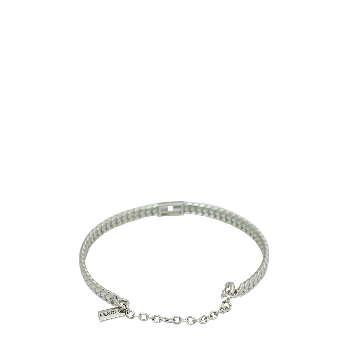 Fendi Silver Finish Baguette Medium Bracelet-Fendi-THE CLOSET