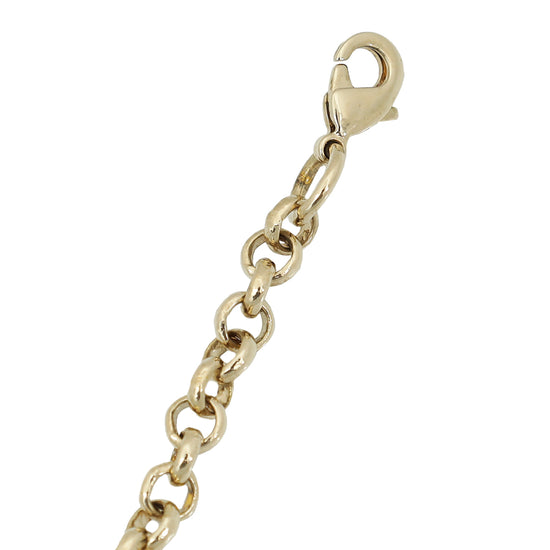 Fendi Gold FF Identification Charm Chain Bracelet