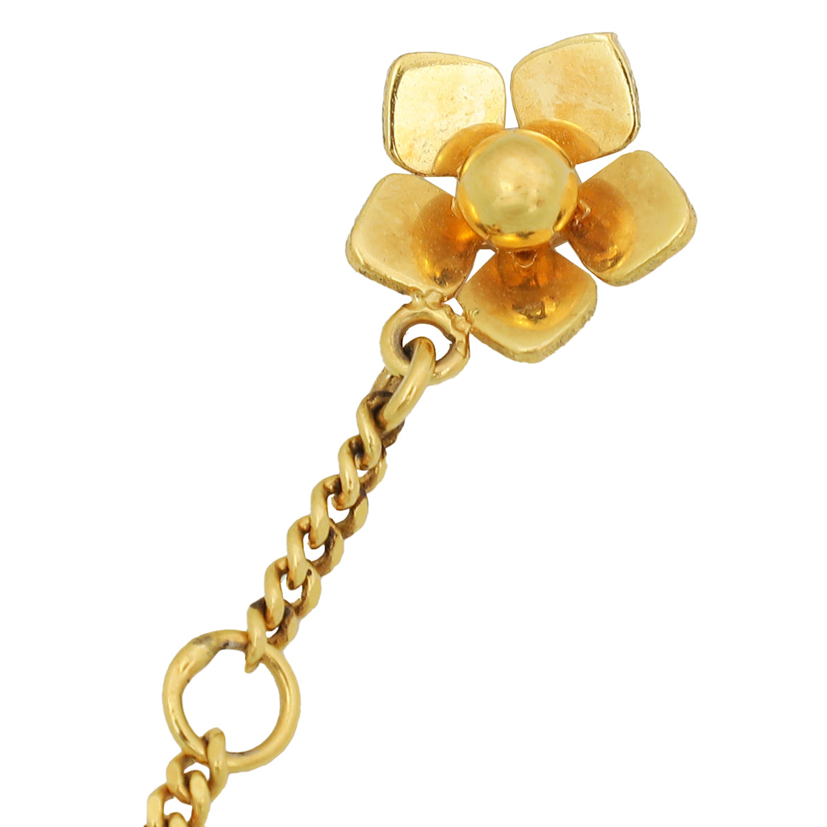 Fendi Peach Blossom Enamel Flower Charm Bracelet