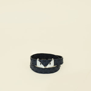 Fendi Bicolor Reversible Monster Eyes Selleria Double Tour Bracelet