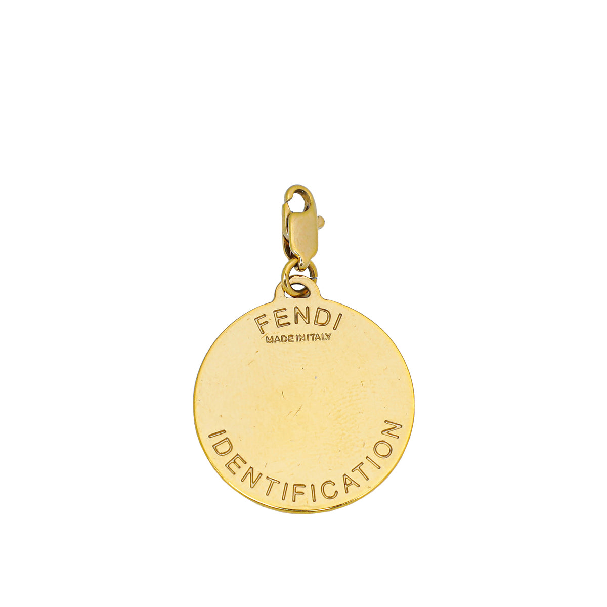 Fendi Gold Tone B Identification Crystal Bracelet Charm-Fendi-THE CLOSET