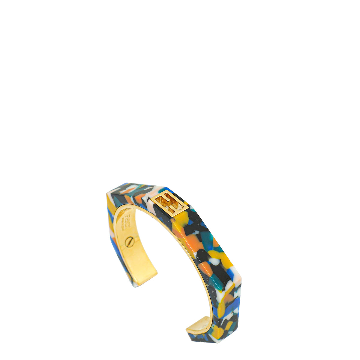 Fendi Multicolor Baguette Enamel Medium Cuff Bracelet-Fendi-THE CLOSET