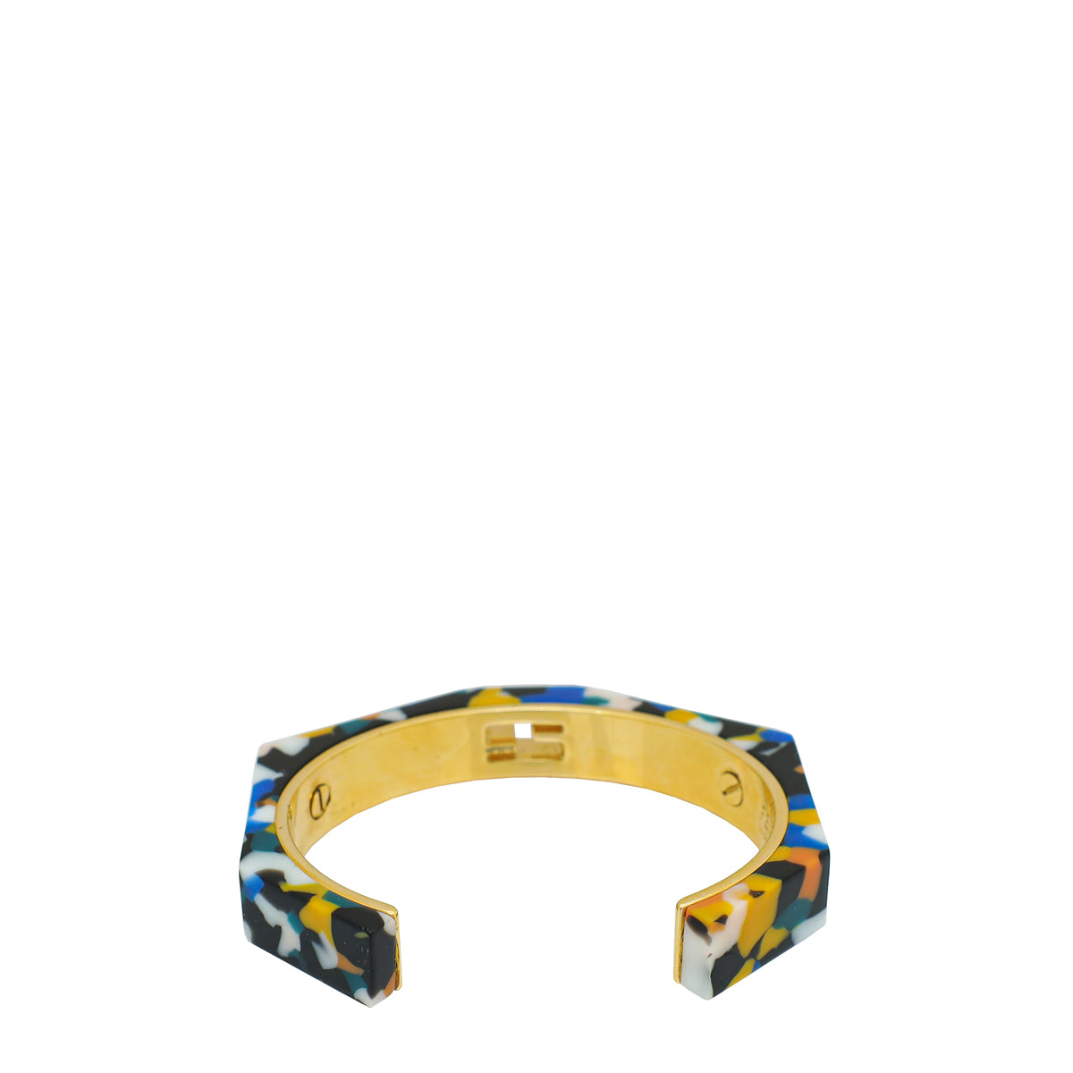 Fendi Multicolor Baguette Enamel Medium Cuff Bracelet