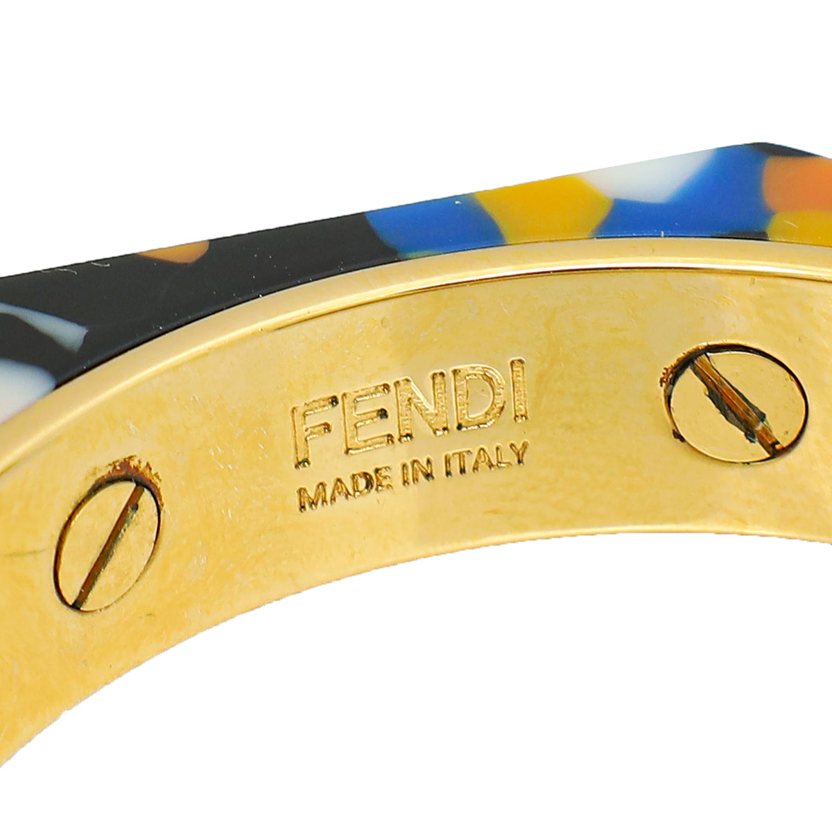 Fendi Multicolor Baguette Enamel Medium Cuff Bracelet