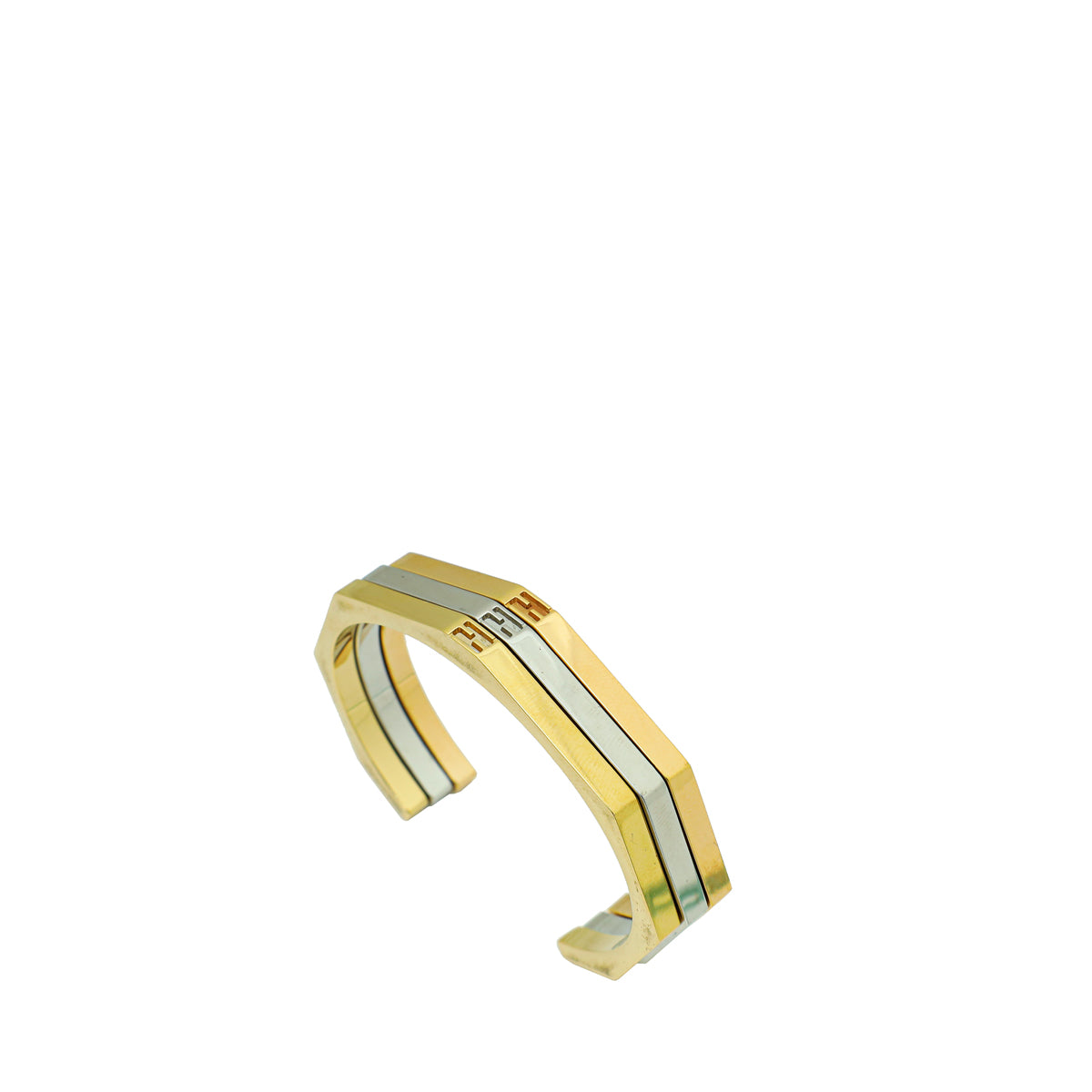Fendi Tricolor Baguette Open Small Cuff Bracelet