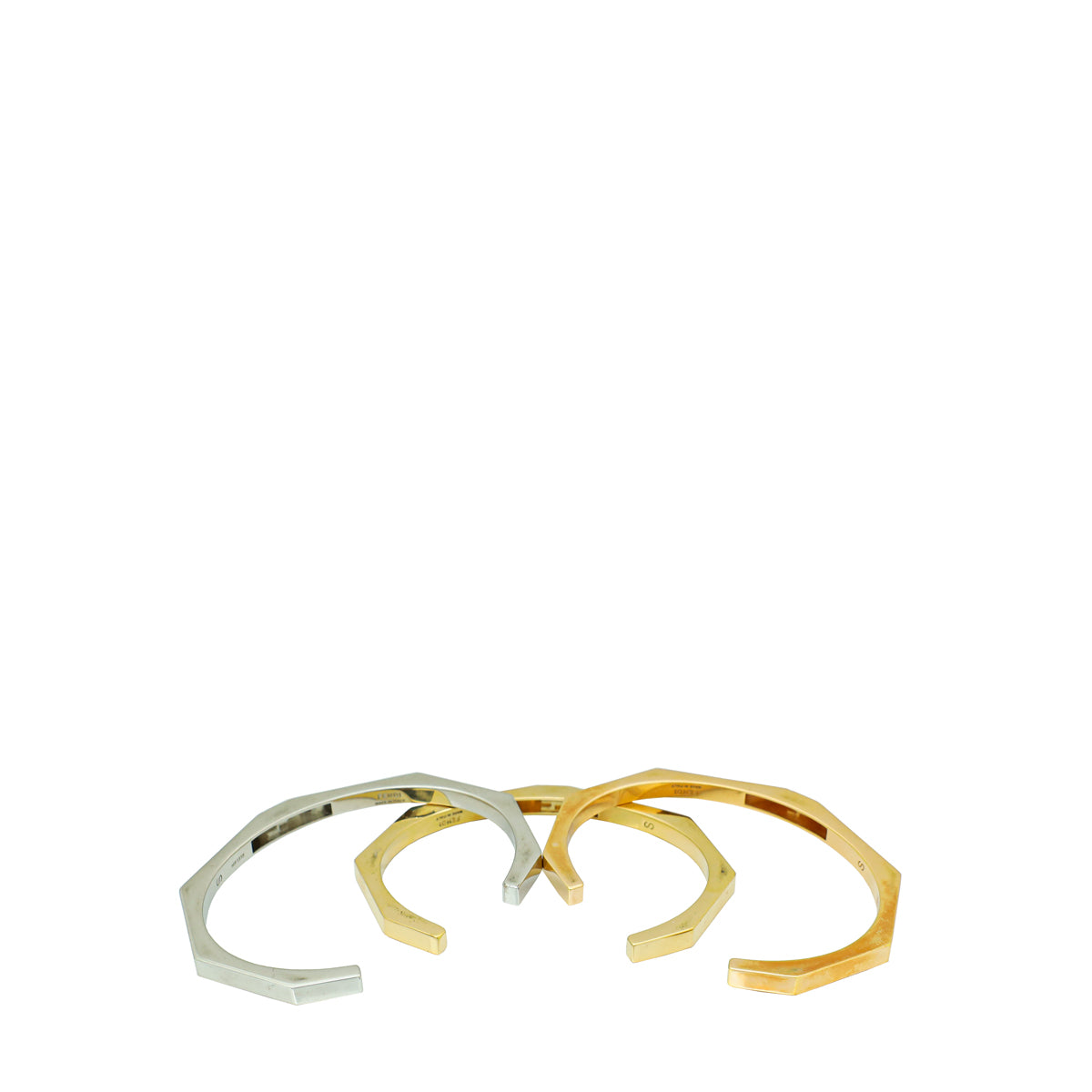 Fendi Tricolor Baguette Open Small Cuff Bracelet