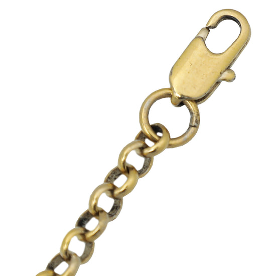 Fendi Gold FF Identification Charm Chain Bracelet