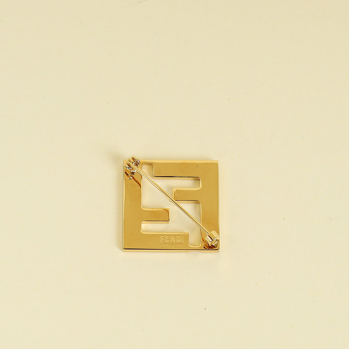 Fendi White FF Forever Fendi Brooch
