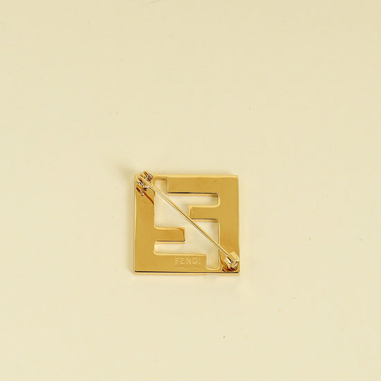 Fendi White FF Forever Fendi Brooch