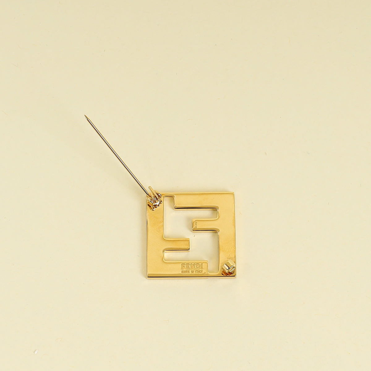 Fendi White FF Forever Fendi Brooch
