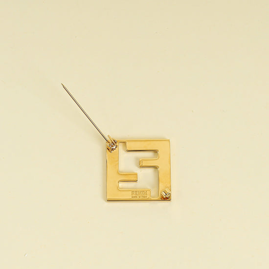 Fendi White FF Forever Fendi Brooch