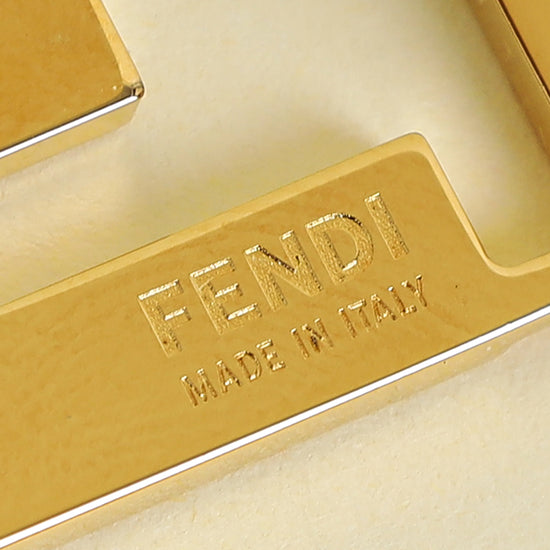 Fendi White FF Forever Fendi Brooch