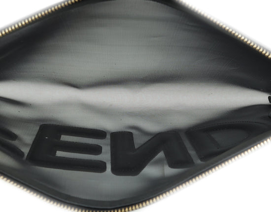 Fendi Black Logo Mesh Wristlet Pouch-Fendi-THE CLOSET