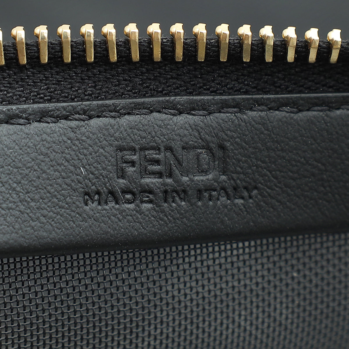 Fendi Black Logo Mesh Wristlet Pouch-Fendi-THE CLOSET