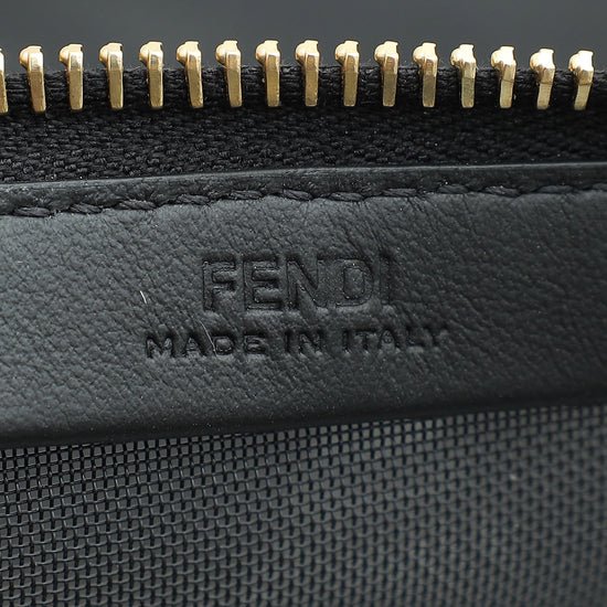 Fendi Black Logo Mesh Wristlet Pouch-Fendi-THE CLOSET