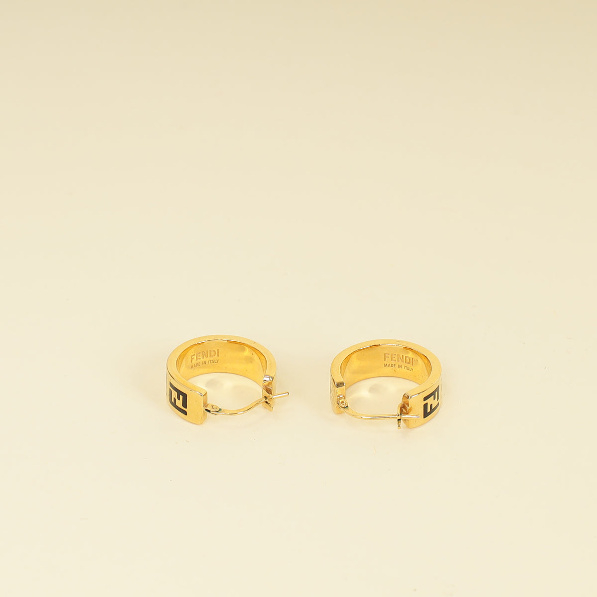 Fendi Black FF Forever Fendi Earrings-Fendi-THE CLOSET