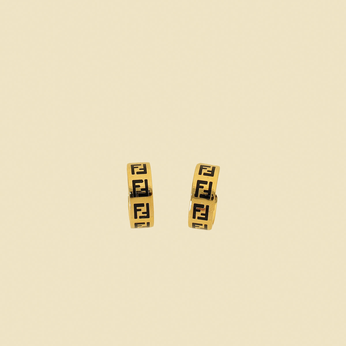 Fendi Black FF Forever Fendi Earrings-Fendi-THE CLOSET
