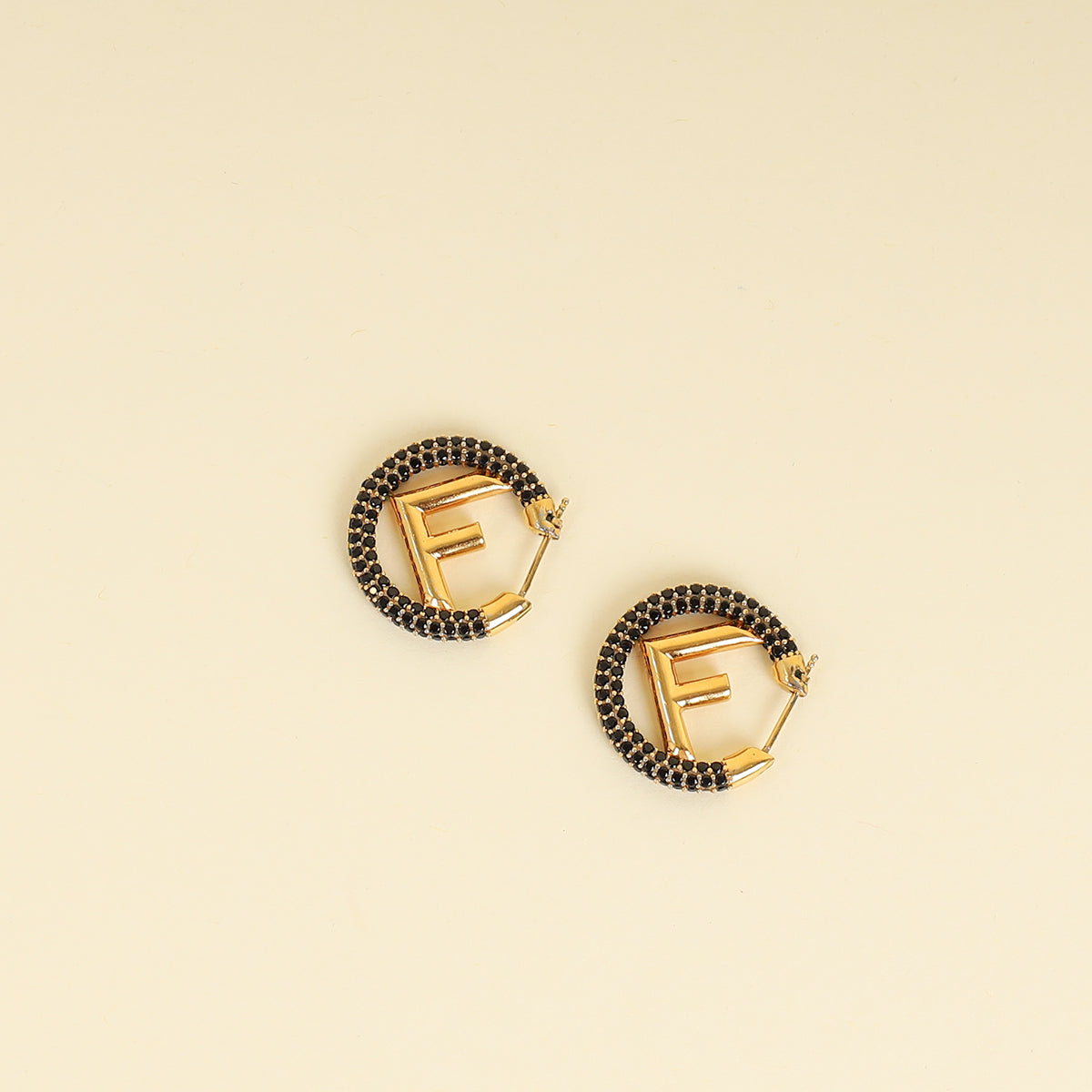 Fendi Gold F is Fendi Crystal Earrings