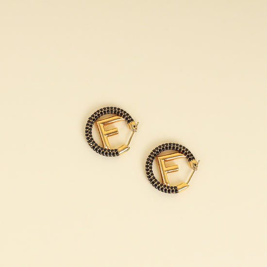 Fendi Gold F is Fendi Crystal Earrings