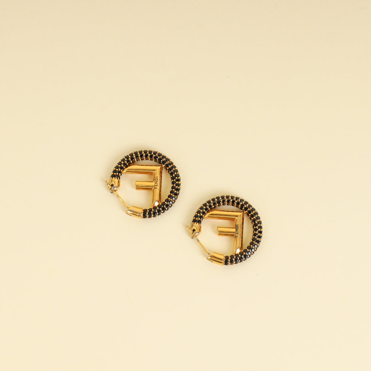 Fendi Gold F is Fendi Crystal Earrings