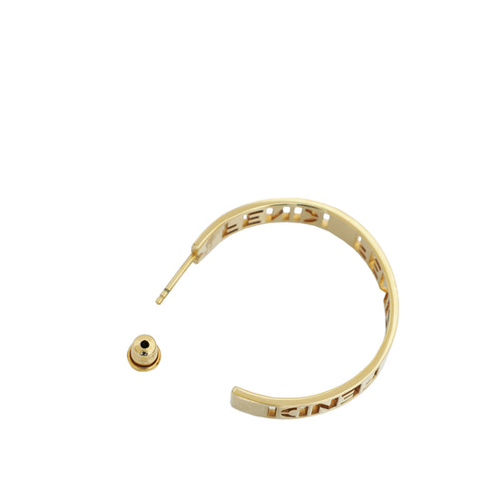 Load image into Gallery viewer, Fendi Gold Small Signature Hoop Earrings
