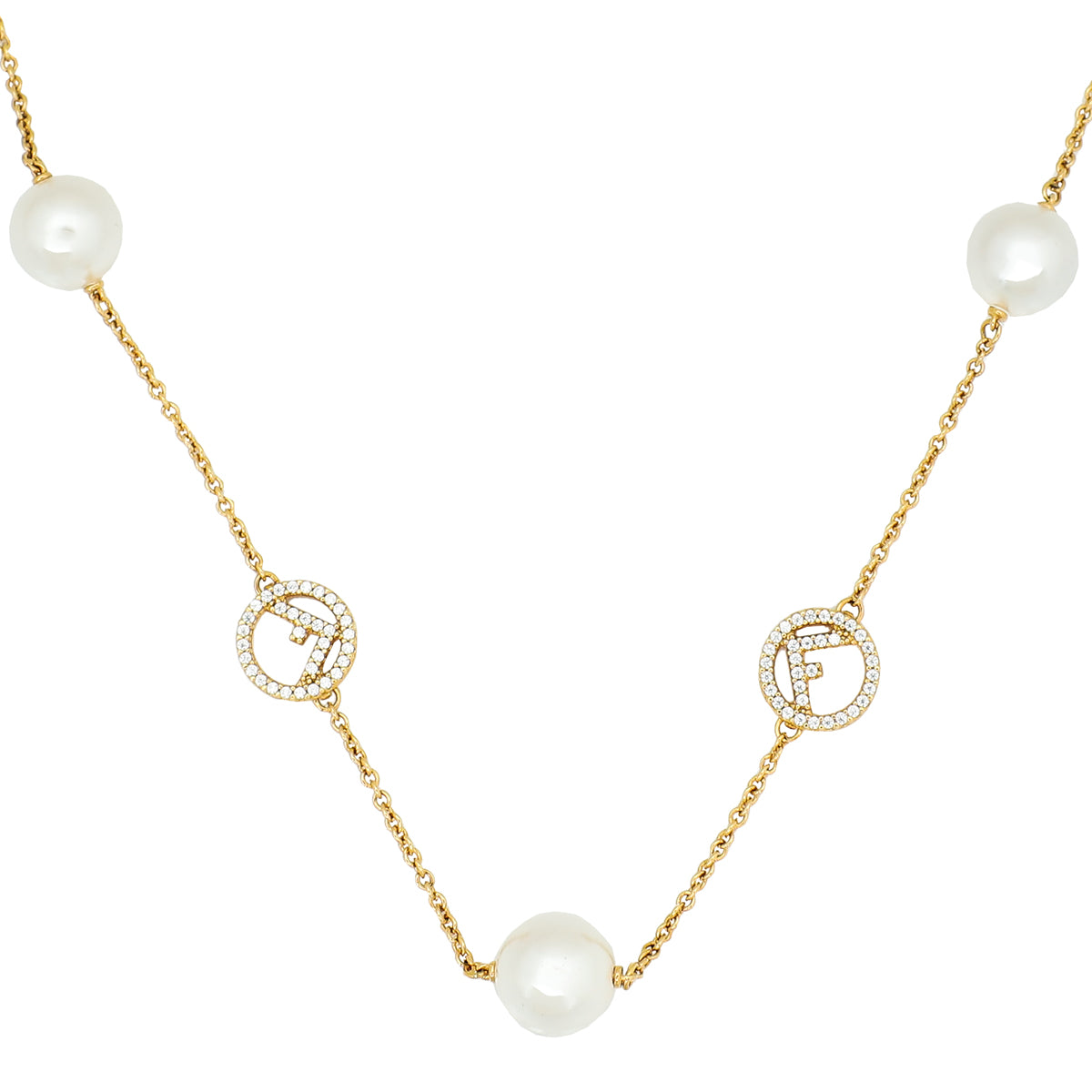 Fendi White F Is Fendi Pearl Necklace