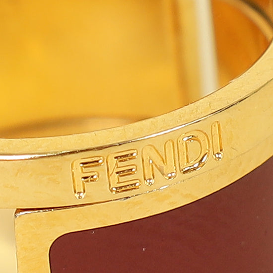 Fendi Bicolor FF Fendista Enamel Ring