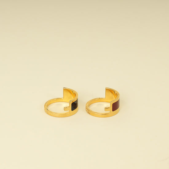 Fendi Bicolor FF Fendista Enamel Ring