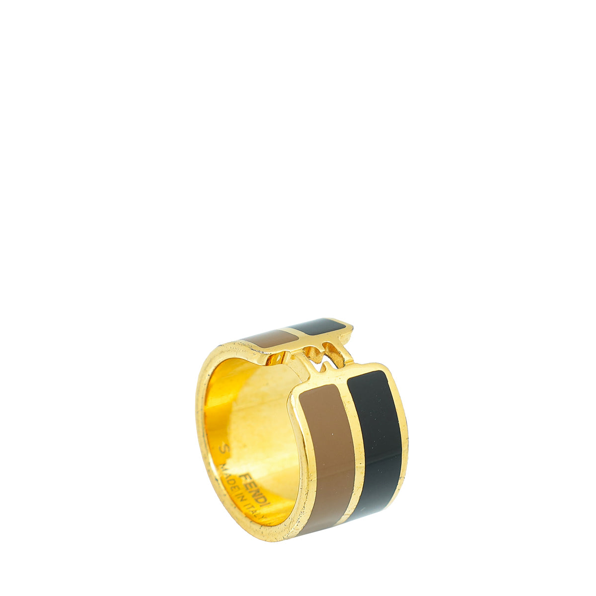 Fendi Bicolor Fendista Enamel Band Small Ring