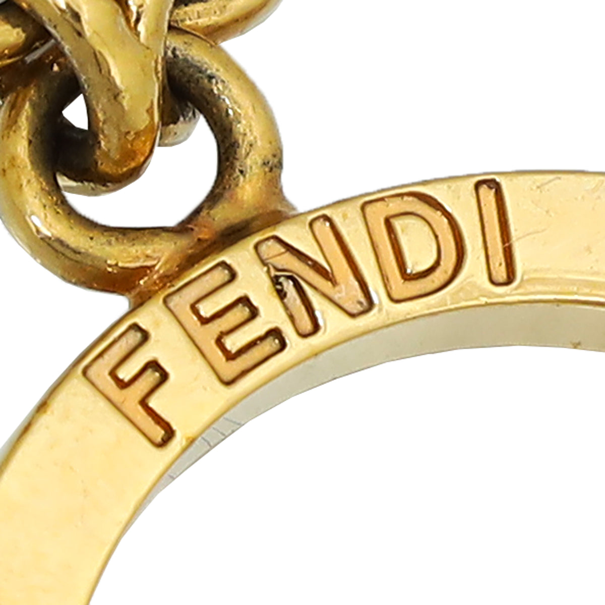 Fendi Gold Double Charm Ring S/50-Fendi-THE CLOSET
