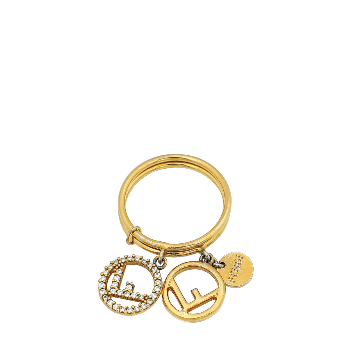 Fendi Gold Finish F is Fendi Double Small Ring 51-Fendi-THE CLOSET