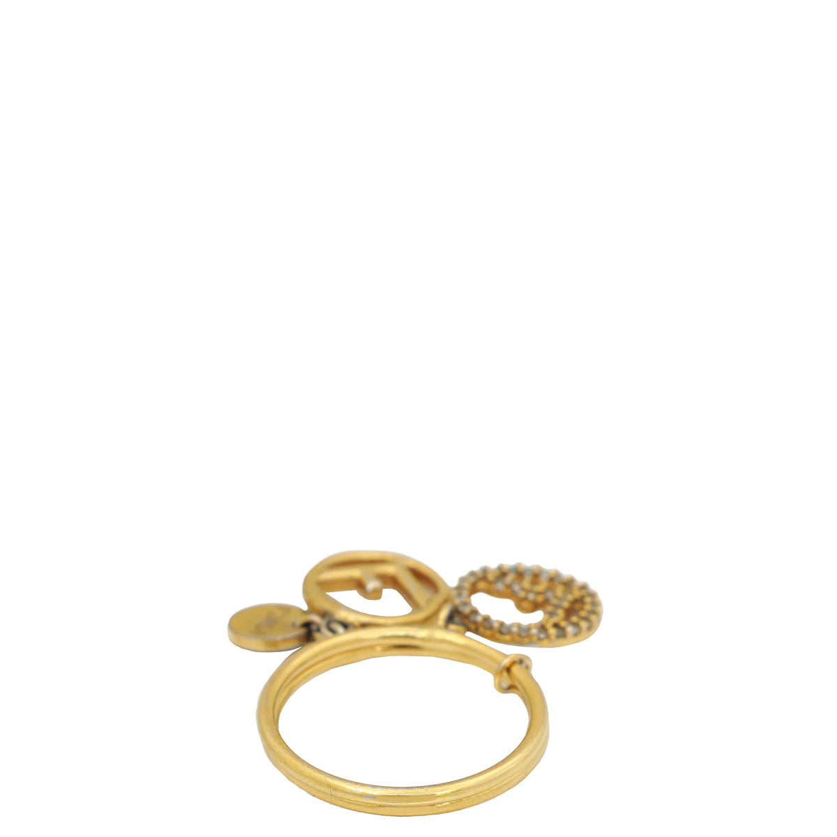 Fendi Gold Finish F is Fendi Double Small Ring 51-Fendi-THE CLOSET