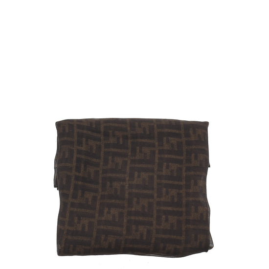 Fendi Tobacco Zucca Double Lined Scarf