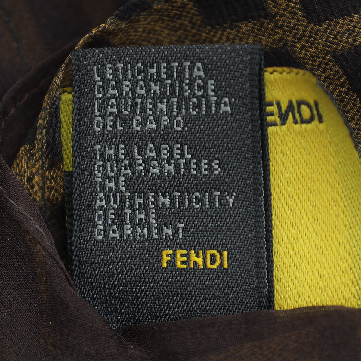 Fendi Tobacco Zucca Double Lined Scarf