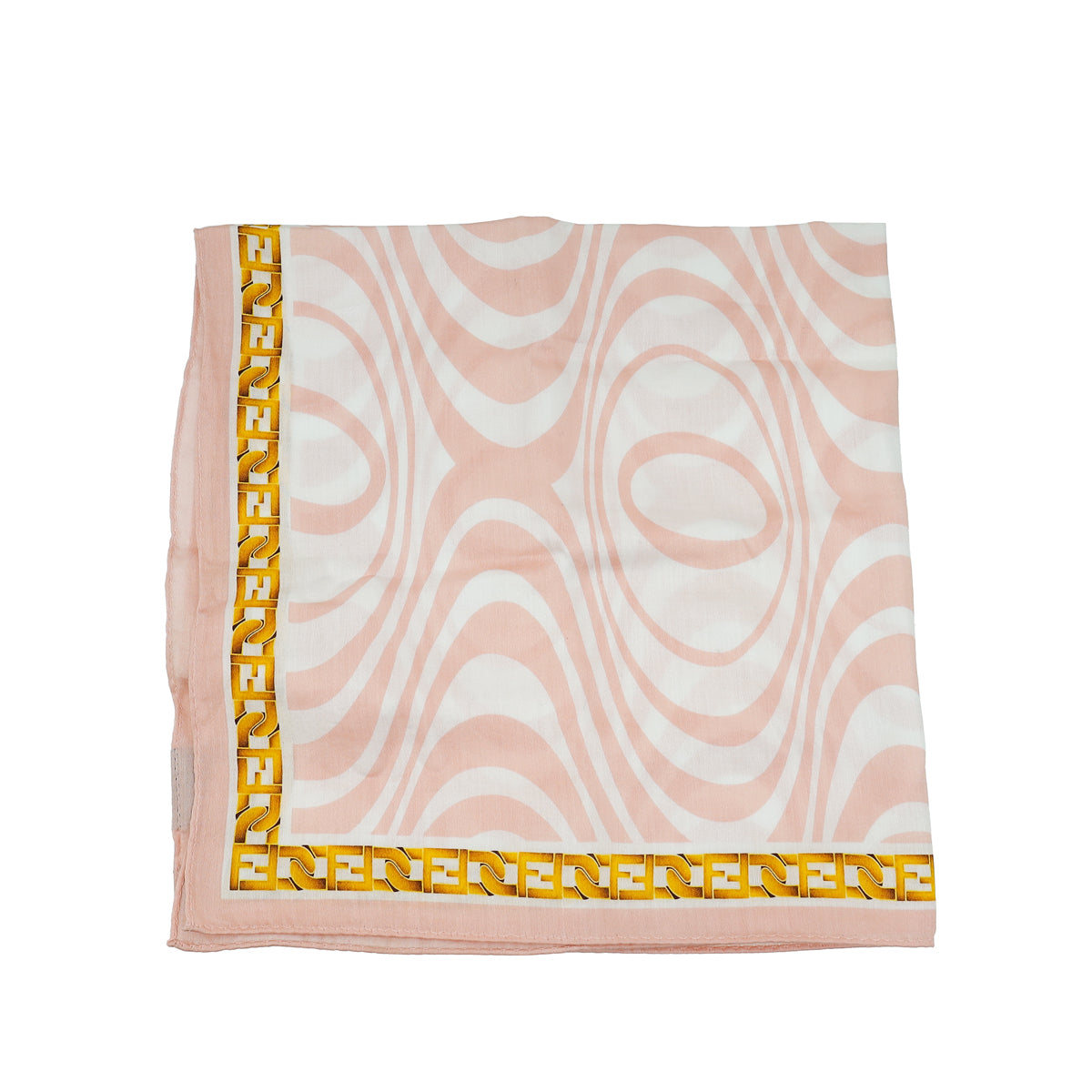 Fendi Pink Multicolor FF Cotton Square Scarf-Fendi-THE CLOSET