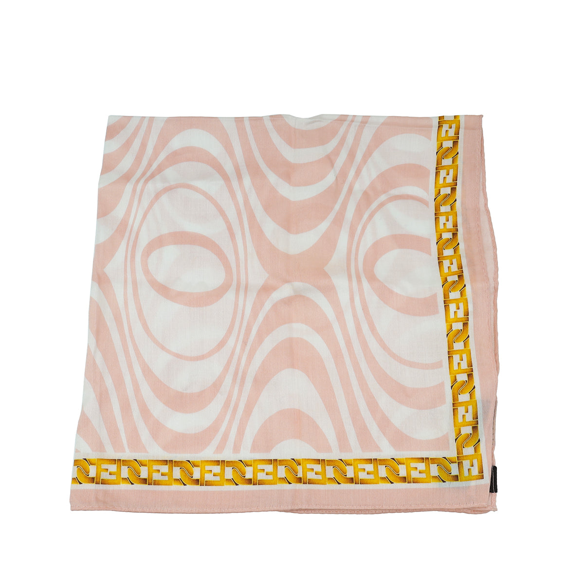 Fendi Pink Multicolor FF Cotton Square Scarf
