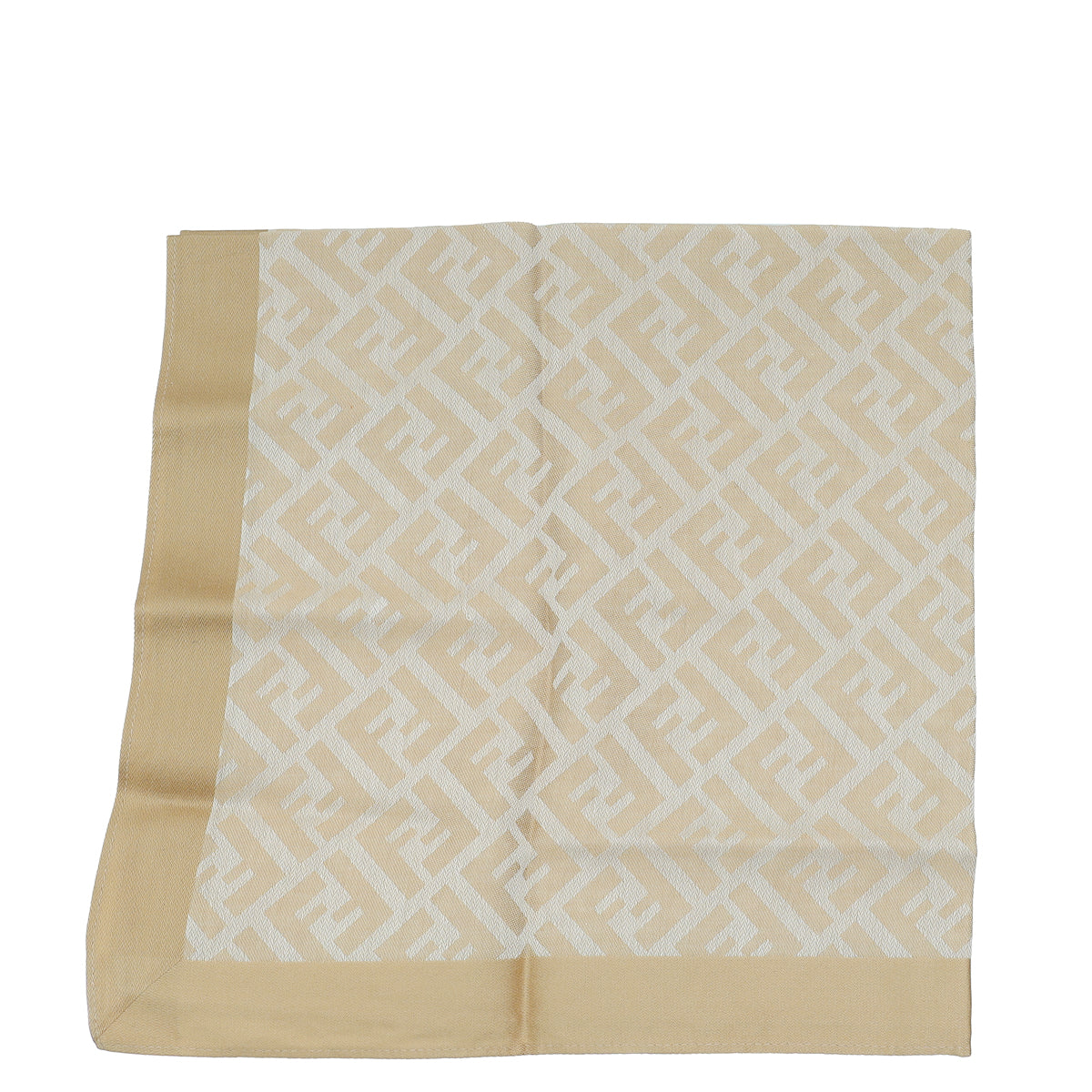 Fendi Beige FF Cotton Square Scarf-Fendi-THE CLOSET