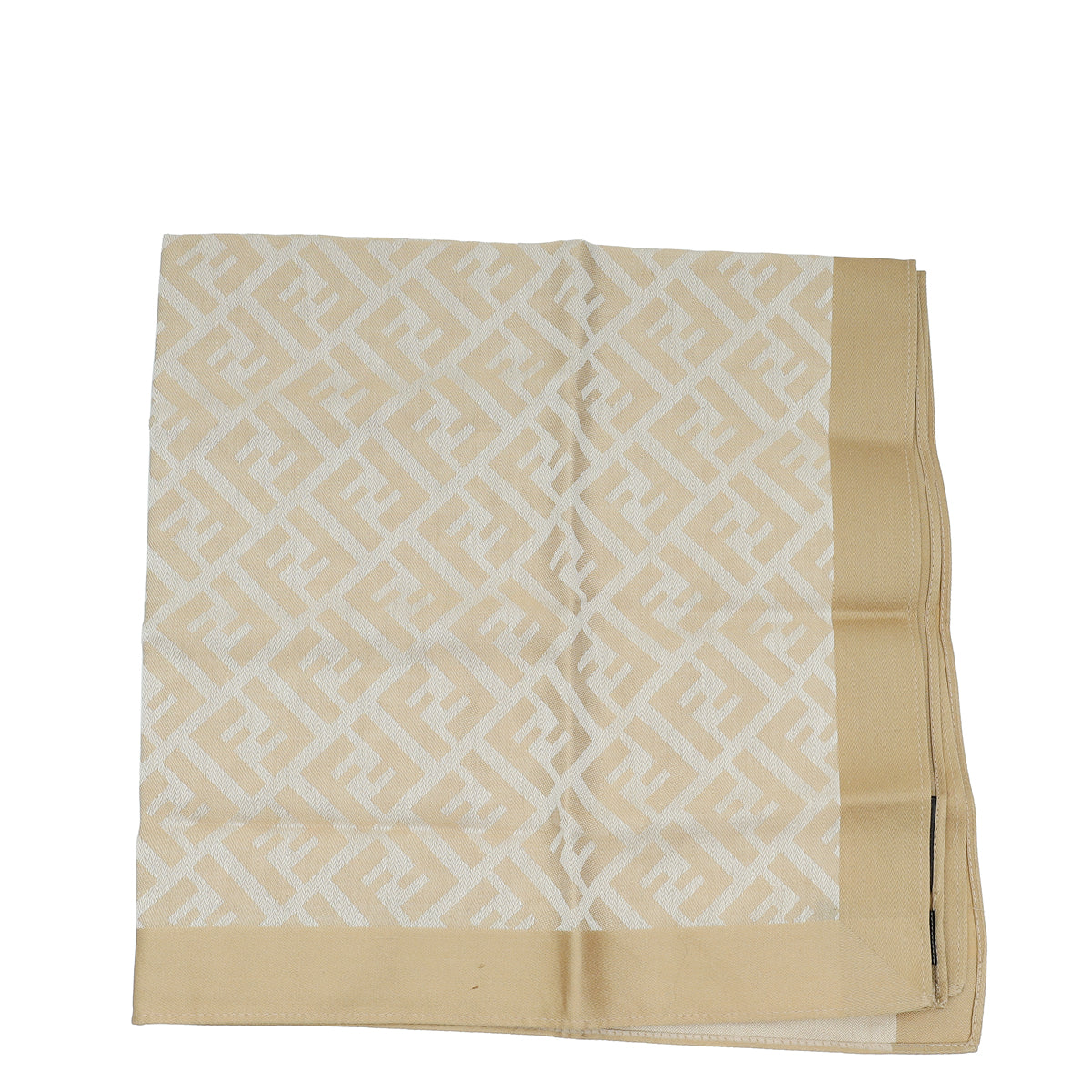 Fendi Beige FF Cotton Square Scarf-Fendi-THE CLOSET