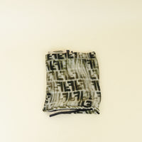 Fendi Tricolor Fur and Zucca Print Silk Scarf